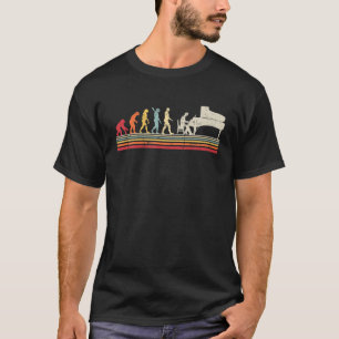 Funny Pianist Evolution Mann Vintag Retro Frauen T-Shirt