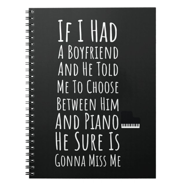 Funny Pianist Gifts For Women Piano Player Lover Notizblock (Vorderseite)
