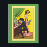 Funny Pianist und Sänger Postkarte<br><div class="desc">Schicken Sie ein Design schon mehr als 100 Jahre alt und noch lustig. Dieses lustige Design eines Pianisten und Sängers trifft genau die richtige Note. Die Quelle wird im Oktober 1908 postmarkiert. Es wurde von Julius Bien und Company - New York produziert.</div>