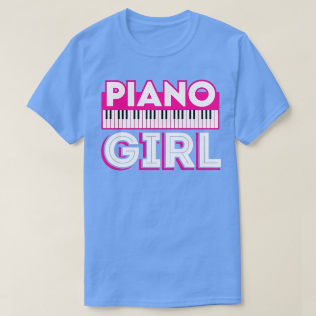 Funny Piano Girl Spieler Pianist Musiker T-Shirt (Design vorne)