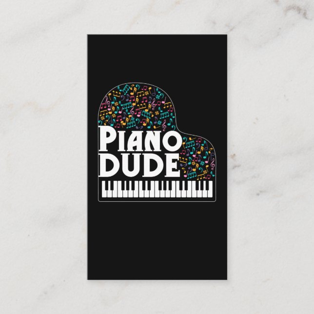 Funny Piano Player Men Classic Music Lover Visitenkarte (Vorderseite)
