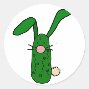 Funny Pickle Bunny Rabbit Art Runder Aufkleber