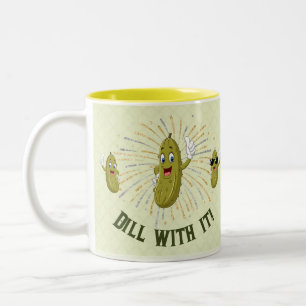 Funny Pickle Dill mit ihm Zweifarbige Tasse