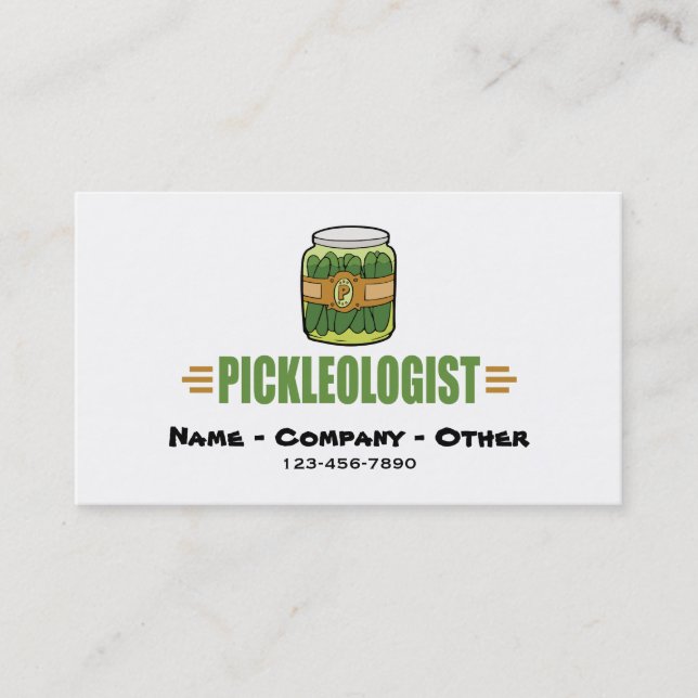 Funny Pickle Liebhaber Titel PICKLEOLOGIST Visitenkarte (Vorderseite)