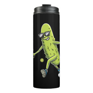 Funny Pickle Lovers Dill Pickleball Player Thermosbecher