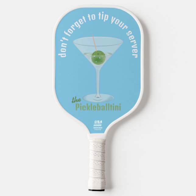 Funny Pickle Martini Tipp für Ihren Server - Blau Pickleball Schläger (Rückseite)