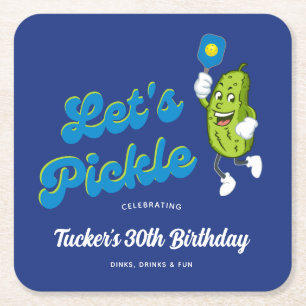 Funny Pickle Pielen Pickleball Benutzerdefinierter Rechteckiger Pappuntersetzer