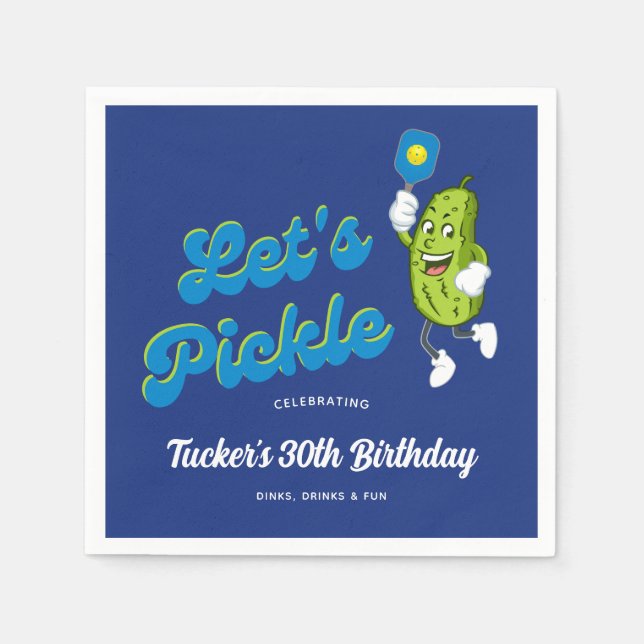 Funny Pickle Pielen Pickleball Benutzerdefinierter Serviette (Vorderseite)