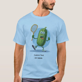 Funny Pickle Playing Pickleball Custom Text T-Shirt