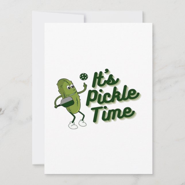 Funny Pickle Playing Pickleball Dankeskarte (Vorderseite)