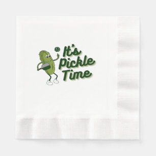 Funny Pickle Playing Pickleball Serviette