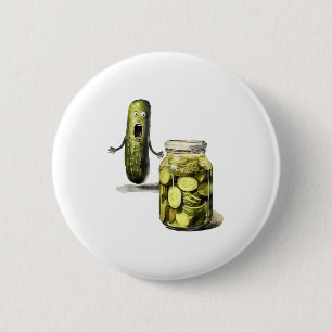 Funny Pickle Überraschung eine Gurke und ein Glas Button
