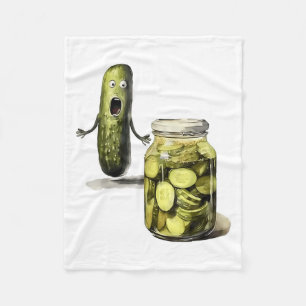 Funny Pickle Überraschung eine Gurke und ein Glas  Fleecedecke