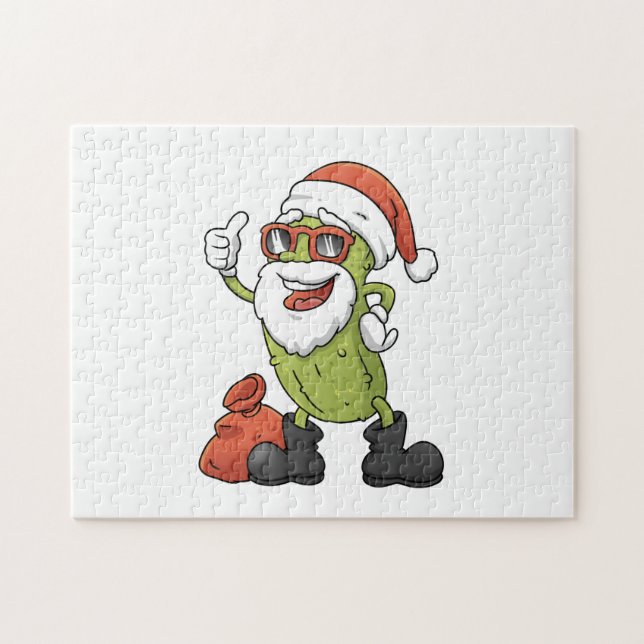 Funny Pickle Weihnachtsmann Weihnachten Cartoon Ur (Horizontal)