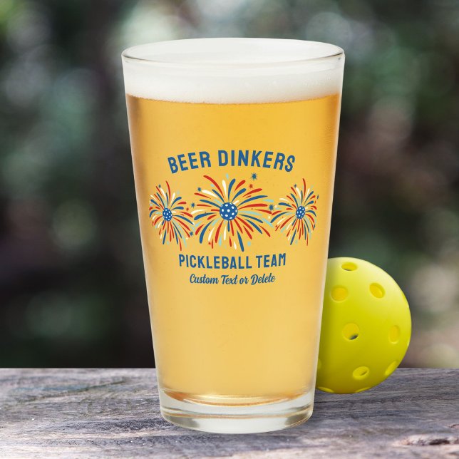 Funny Pickleball Beer Drinkers Patriotic 4. Juli Glas (Von Creator hochgeladen)