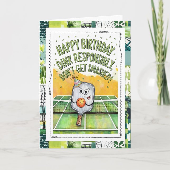 Funny Pickleball Birthday Card  Karte (Vorderseite)