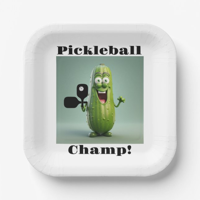 Funny Pickleball Champ Papierplatte Pappteller (Vorderseite)