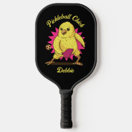 Funny Pickleball Chick Custom mit Name Schläger