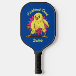 Funny Pickleball Chick Custom mit Name Schläger