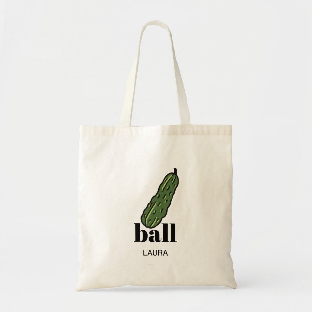 Funny Pickleball Dill und Ball Personalisiert Tragetasche (Vorne)
