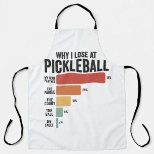 Funny Pickleball Dink Sport Warum ich Pickleball v Schürze