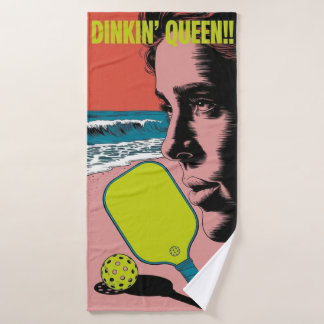 Funny Pickleball DINKIN' QUEEN!! Beach Style Sport Badehandtuch