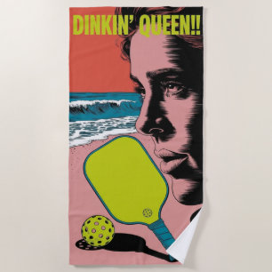 Funny Pickleball Dinkin' Queen!! Strandtuch