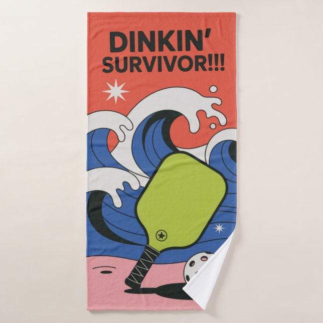 Funny Pickleball DINKIN’ ÜBERLEBEN!!! Sporttuch Badehandtuch (Badehandtuch)