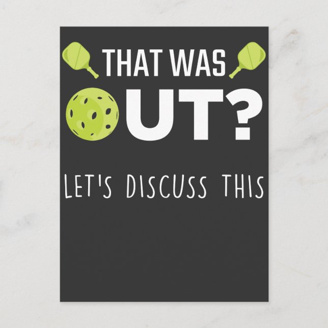 Funny Pickleball Discuss Joke Racquet Sportsman Postkarte (Vorderseite)