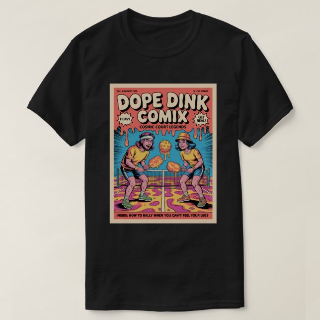 Funny Pickleball Dope Dink Comix Poster T-Shirt (Design vorne)