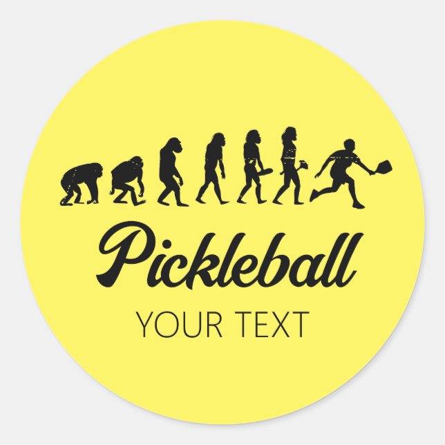 Funny Pickleball Evolution Personalisiert Runder Aufkleber (Vorderseite)