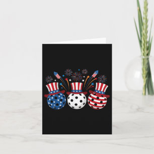 Funny Pickleball Fireworks American Usa Flag 4. O Karte