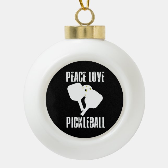 Funny Pickleball Keramik Kugel-Ornament (Vorderseite)