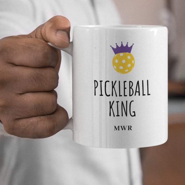 Funny Pickleball King, benutzerdefinierter Text fü Kaffeetasse (Von Creator hochgeladen)