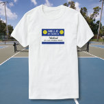 Funny Pickleball Mein Name wird Pickleball zugesch T-Shirt<br><div class="desc">Wenn man Pickleball spielt,  weiß man,  dass der Sport süchtig machen kann. Dieser lustige T - Shirt lautet: "Hallo,  mein Name ist (individuelle Name) und ich habe ein pickleball Problem. Alle Ihre Pickleball-Freunde werden das Shirt bekommen! Ändern Sie ganz einfach die Zeile in Ihren eigenen Text.</div>