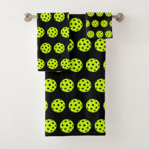 FUNNY Pickleball Muster Gelbe Neuheit Badhandtuch Set