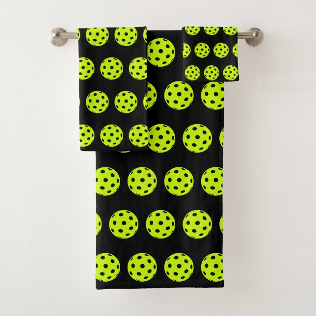 FUNNY Pickleball Muster Gelbe Neuheit Badhandtuch Set (Insitu)