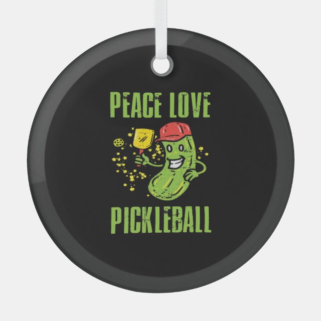 Funny Pickleball Ornament Aus Glas (Vorderseite)