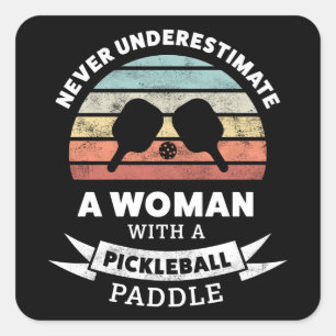 Funny Pickleball Paddle Geschenk für Oma Quadratischer Aufkleber
