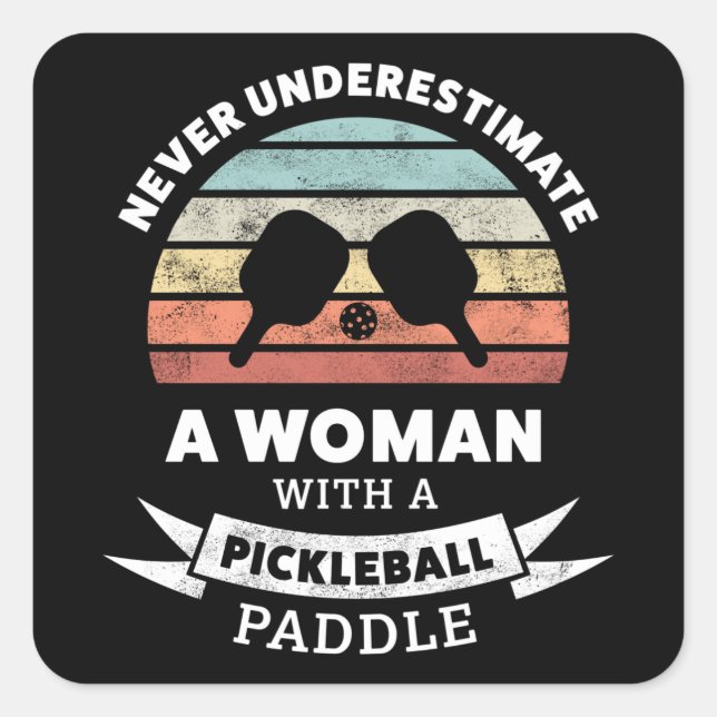 Funny Pickleball Paddle Geschenk für Oma Quadratischer Aufkleber (Vorderseite)