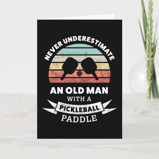 Funny Pickleball Paddle Gift for Grandpa Karte (Vorderseite)