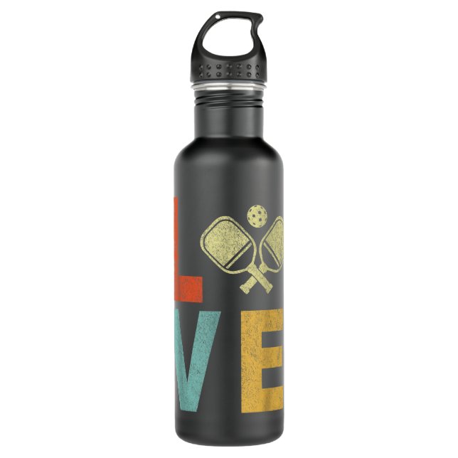Funny Pickleball Paddle Pickleball Liebe Dink Retr Edelstahlflasche (Vorderseite)