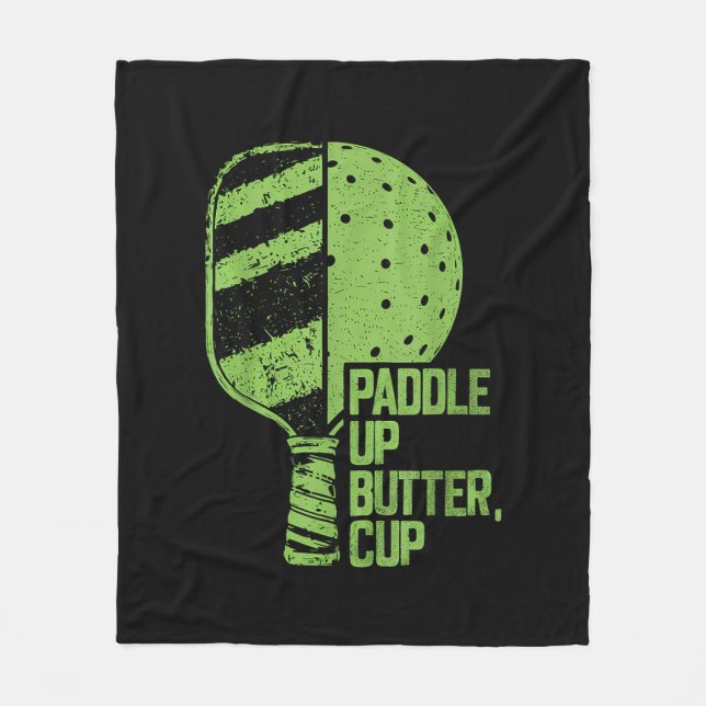 Funny Pickleball Paddle Up Butter Cup Fleecedecke (Vorderseite)