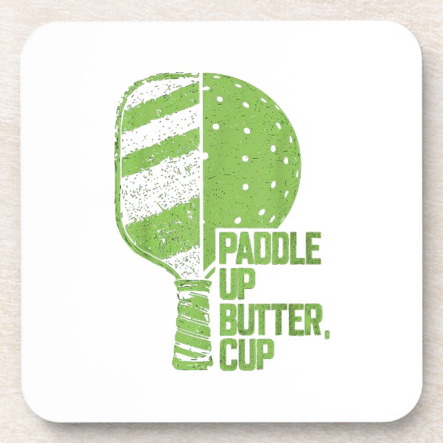 Funny Pickleball Paddle Up Butter Cup Getränkeuntersetzer (Vorderseite)