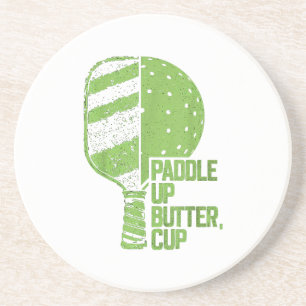 Funny Pickleball Paddle Up Butter Cup Getränkeuntersetzer