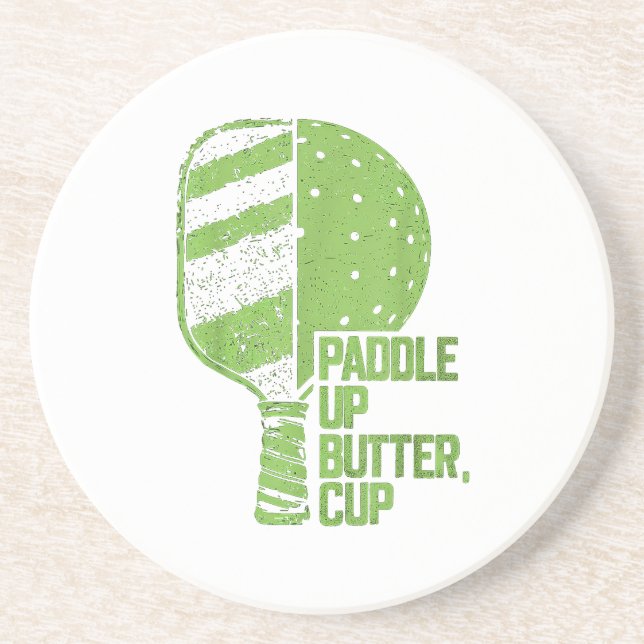 Funny Pickleball Paddle Up Butter Cup Getränkeuntersetzer (Vorne)