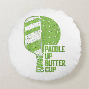 Funny Pickleball Paddle Up Butter Cup Rundes Kissen