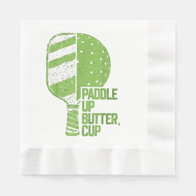 Funny Pickleball Paddle Up Butter Cup Serviette (Vorderseite)