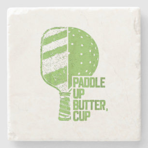Funny Pickleball Paddle Up Butter Cup Steinuntersetzer