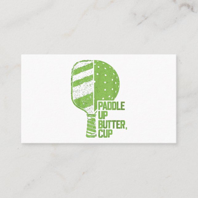 Funny Pickleball Paddle Up Butter Cup Visitenkarte (Vorderseite)